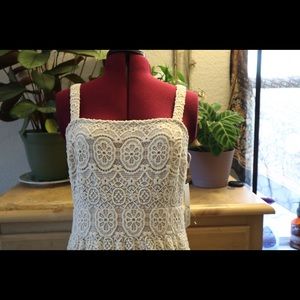 Floral maxi knit/ crochet dress